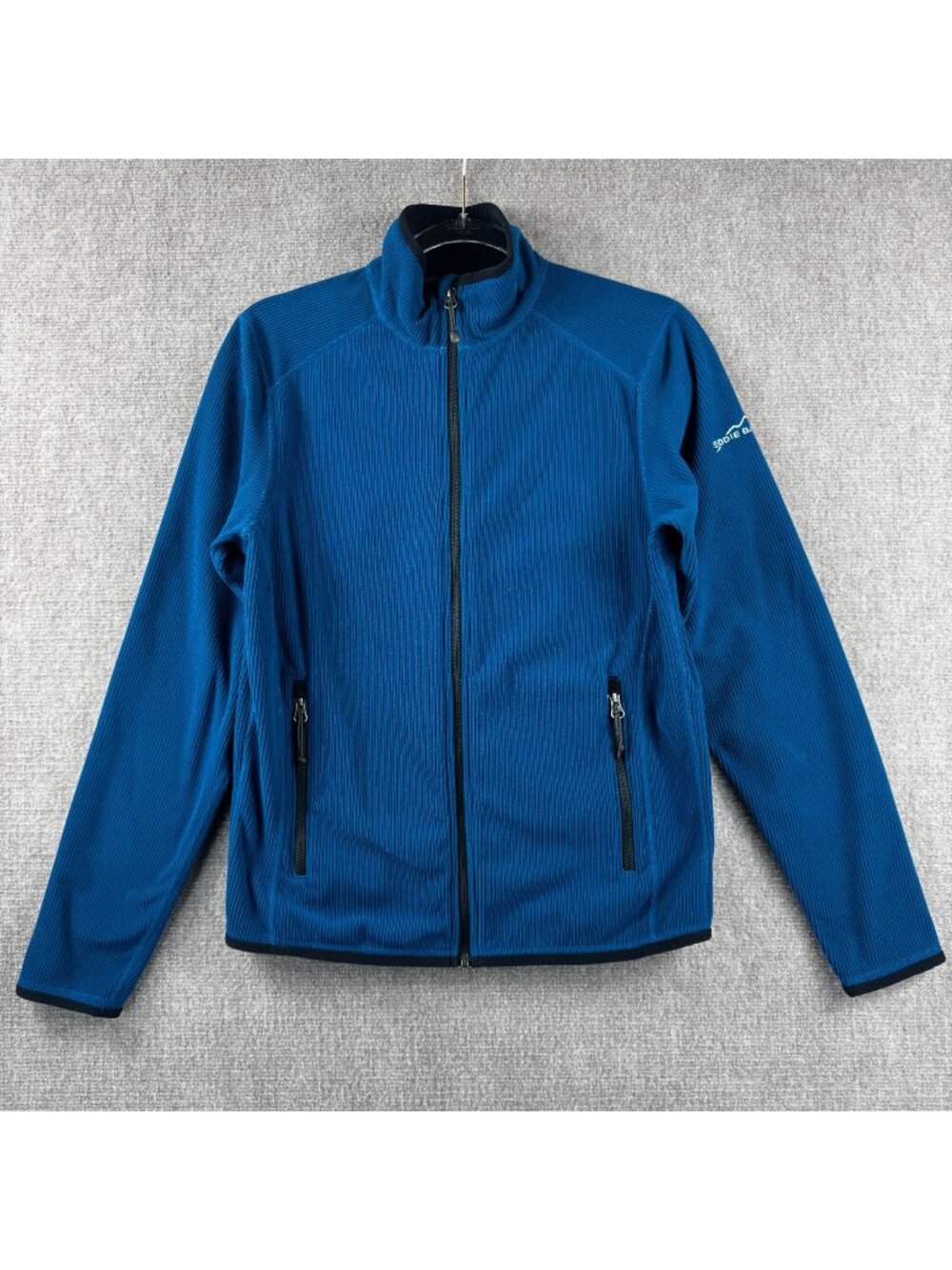 Eddie Bauer Full Zip Vertical Fleece Jacket Womens XS Blue Gorpcore Outdoors